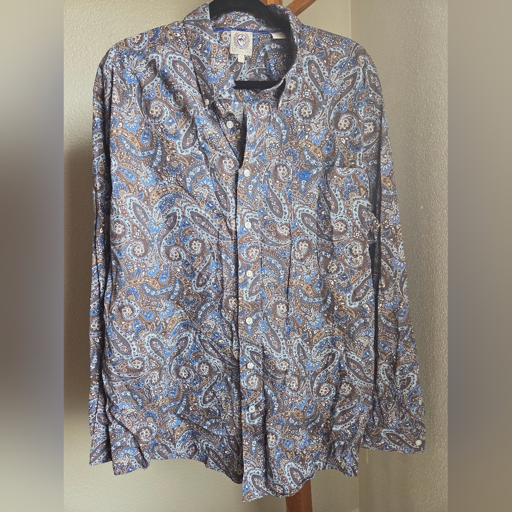 Cinch Blue and Brown Paisley Men's Shirt